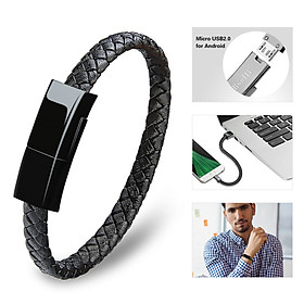 Da thật nóng Mini Micro USB Bracelet Charger Data Charging Cable Sync Dây cho iPhone 6 6s 7Plus Cáp điện thoại Android Type-C