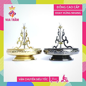 Mua Khay hứng nhang khoanh  bát xông trầm hương vòng bằng đồng - Rộng 19cm