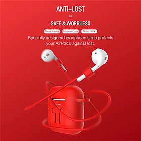 Mua Ốp bảo vệ Airpods silicon chính hãng Rock kèm dây đeo