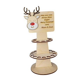 Money Gift Holder Christmas Ornaments Double Layer Wooden Money Cake Xmas Decoration for Table Centerpiece Anniversary Family