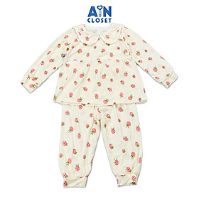 Bộ quần áo dài bé gái họa tiết Cà Chua hồng thun cotton - AICDBGRPTGJU - AIN Closet