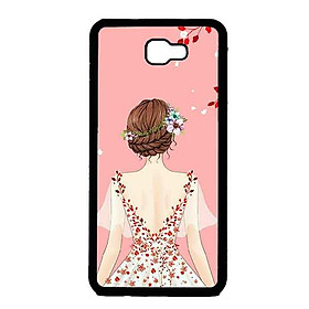 Ốp Lưng in cho Samsung J7 Prime Mẫu Cô Gái Váy Hồng̣ - Hàng Chính Hãng