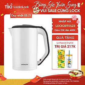 Bình Đun Siêu Tốc 2 lớp Lock&Lock EJK738WHT (1.7L) - Trắng - Hàng chính hãng