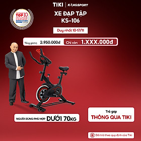 Xe đạp tập KINGSPORT KS-106 khung,  khung sườn chắc chắn, tích hợp đồng hồ đo lường chỉ số, cân nặng phù hợp từ dưới 70kg