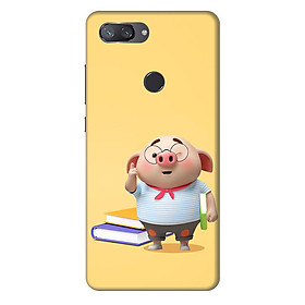 Ốp lưng nhựa cứng nhám dành cho Xiaomi Mi 8 Lite in hình Heo Mọt Sách