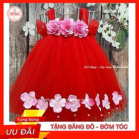 Đầm tutu ️FREESHIP️ Đầm tutu đỏ hoa hồng cho bé gái