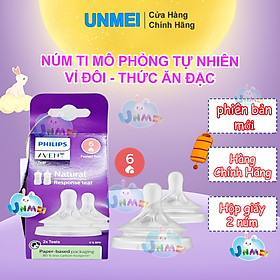 Bộ 2 núm ti Philips Avent cổ rộng size 6 (từ 9 tháng) - Thức Ăn Đặc