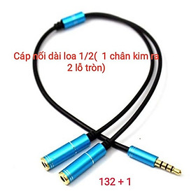 Dây Jack chuyển chân tai nghe điện thoại 4 chân ra 2 cổng audio 3.5 mm - 1mic 1audio