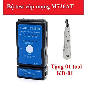 Bộ test cáp mạng RJ45/RJ11/USB đa năng M726AT + Tặng kèm Tool nhấn mạng KD-01