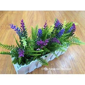 Mua Chậu hàng rào hoa trang trí - Size từ 30cm đến 50cm - Cây giả  hoa lụa Decor trang trí nhà cửa