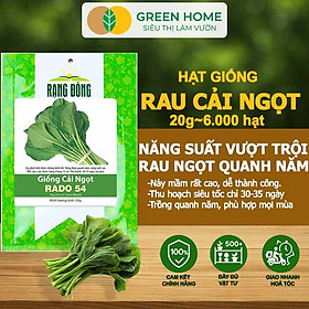 Mua Hạt Giống Rau Cải Ngọt Greenhome  Gói 20g~6000 hạt  Dễ Trồng Quanh Năm  Nảy Mầm Cao  Thu Hoạch Nhanh  Năng Suất Cao R03