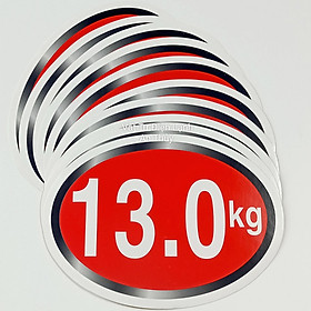 Combo 10 tem 13.0kg dán máy giặt - Tem KG máy giặt - Tem số máy giặt - Tem trang trí máy giặt - Tem trọng lượng máy giặt