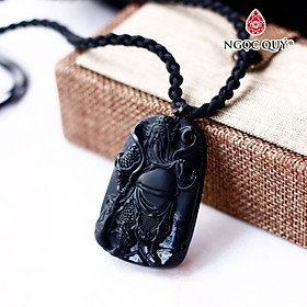 Mặt dây chuyền quang công đá obsidian - Ngọc Quý Gemstones