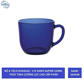 {Hàng chính hãng} Bộ 6 tách D4014F Duralex - Lys Xanh Saphir 220ml Thủy tinh cường lực cao cấp Pháp