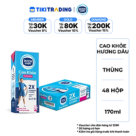 Thùng 48 Hộp Sữa Uống Dutch Lady Cô Gái Hà Lan Vị Dâu Cao Khỏe (48X170ml)