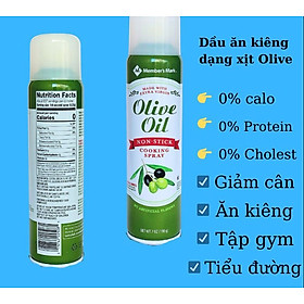 Dầu oliu ăn kiêng 0 Calo eat clean, keto, gymer Member's mark 198g- olive oil