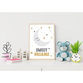 Tranh treo tường | Tranh cho bé-Moon Wall Art for Nursery Decor 114 , tranh canvas giá rẻ