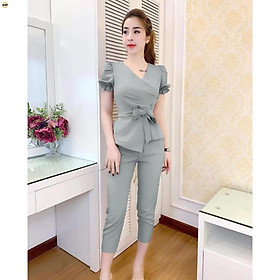 Set Bộ Tay Phồng Cột Eo Thời Trang Nữ AM