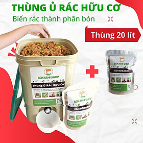 Mua Thùng Ủ Rác Hữu Cơ EM Bokashi 20L - Thùng Dầy  Kín Mùi  Sạch Sẽ  Tặng Phụ Kiện + 2kg EM)