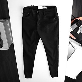 Quần jeans nam màu đen trơn form skinny chất cotton denim co giãn xịn QJZ4 - LASTORE MENSWEAR