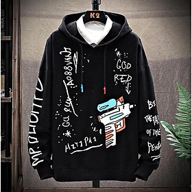 ÁO HOODIE NÓN NAM NỮ MÀU ĐEN VẢI NỈ POLY IN SÚNG NƯỚC Unisex hoodie,Áo Khoác Nỉ Hoodie In Datlity, Áo Khoác Nỉ Hoodie Unisex Nam Nữ Cao Cấp