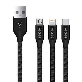 Mua Cáp sạc 3 chân Sendem M10  cáp sạc 3in1 -  Hàng chính hãng dây sạc Lightning  Microusb  TypeC - cáp sạc đa năng sạc nhanh truyền dữ liệu tốt
