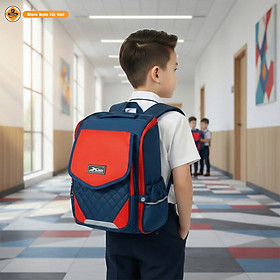 Balo Chống Gù Cao Cấp Cho Bé Trai Xbags Xb 3106 – Ba Lô Đi Học Chất Liệu Dù 1680 PVC, Chống Nước, Đệm Lưng Thoáng Khí, Thiết Kế Hiện Đại Bền Đẹp!