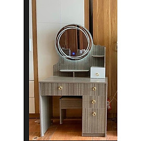 Mua Bàn trang điểm gương có đèn Led cảm ứng  4 ngăn kéo màu đồng bộ  gỗ MDF phủ melamine