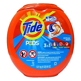 NƯỚC GIẶT TIDE PODS 3 IN 1 HƯƠNG OCEAN MIST 72 VIÊN