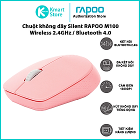 Hình ảnh Chuột Quang Bluetooth Không Dây Rapoo M100 Silent - Hàng Chính Hãng 