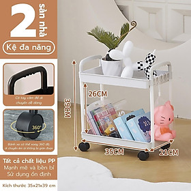 Kệ xe đẩy đựng đồ đa năng 2,3,4,5 tầng có bánh xe di chuyển đựng đồ ăn vặt, kệ spa bỉm sữa
