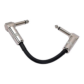 Durable Guitar Effector Effect Pedal 6.35mm Right Angle Jack Cord Cable Black