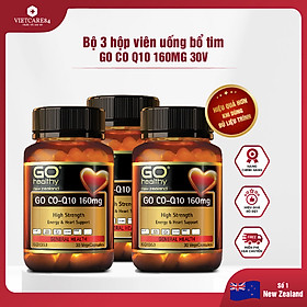 Bộ Sản Phẩm 3 Hộp Viên Uống Bổ Tim New Zealand Go Co Q10 160mg 30 Viên | Giảm Lão Hóa Tim Mạch; Giúp Cơ Thể Khỏe Mạnh - Nhập Khẩu Chính Hãng