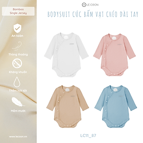 LE COON | Bodysuit Cúc Bấm Vạt Chéo Dài Tay | Vải COOL Mỏng Mát | 0-12 tháng