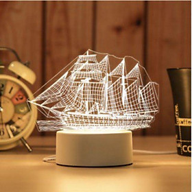 Đèn led 3D, quà tặng độc đáo đầy ý nghĩa cho người thân bạn bè mẫu Con Thuyền