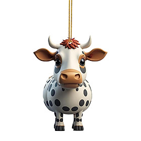 Cow Christmas Tree Decorations Cow Car Pendants Farmhouse Door Birthday Gift Photo Props Acrylic Cow Ornaments for Xmas Fireplace Living Room