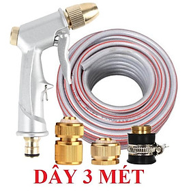 Mua Bộ dây vòi xịt nước ️  tăng áp 3 lần loại 3m 5m 206701 đầu đồng cút đồng nối đồng+ mở chai
