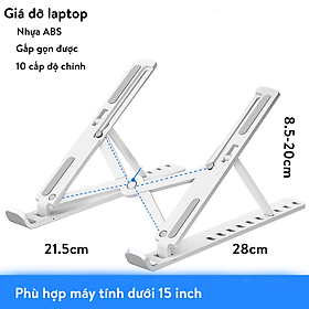Mua Giá đỡ tản nhiệt  kệ đỡ máy tính có thể gấp gọn tiện dụng điều chỉnh được độ cao tặng túi đựng kèm