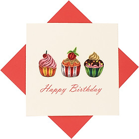 Thiệp Handmade - Thiệp Chúc mừng sinh nhật bánh kem thẩm mỹ và nghệ thuật giấy má xoắn (Quilling Card) - Tặng Kèm Khung Giấy Để Bàn giấy - Thiệp chúc mừng sinh nhật, kỷ niệm, tình thương, cảm ơn...