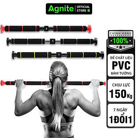 Xà Đơn Treo Tường Gắn Cửa Đa Năng Chịu Lực Độ Dài Tùy Chỉnh Giúp Bạn Tập Gym, Tập Cơ Bụng, Cơ Vai, Cơ Xô 60-140Cm Cao Cấp Agnite - Hàng Chính Hãng - Tập Luyện Tại Nhà Tay Cầm Bọc Đệm Chống Trượt - Mút Tay Cầm Dài 60-100CM - đỏ đen