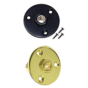 2x 6.35mm 1/4'' Round Mono Jack Plate for Electric Guitar Replacement Parts