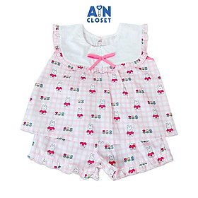 Bộ quần áo Ngắn bé gái họa tiết Thỏ Nhí Hồng Cotton - AICDBGKQ3JBH - AIN Closet