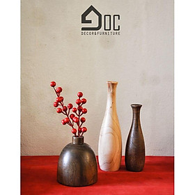 Mua Set Lọ hoa gỗ  cắm hoa khô  hoa lụa - đồ thủ công mĩ nghệ  trang trí phòng khách  bàn ăn