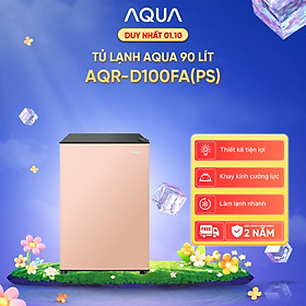 [SẢN PHẨM MỚI 2025] Tủ lạnh mini Aqua 90 lít AQR-D100FA(PS) - Màu hồng nhạt - Freeship toàn quốc - Có hỗ trợ đổi qua be - Hàng chính hãng
