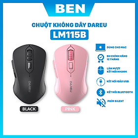 Hình ảnh Chuột không dây Bluetooth 5.0 Dareu LM115B + Wireless 2.4GHz ( Silent Switch ) - Hàng chính hãng