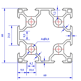 Mua Nhôm định hình 60x60 (LWA-661884700) - Miễn phí cắt theo kích thước yêu cầu (Giá đã bao gồm VAT)