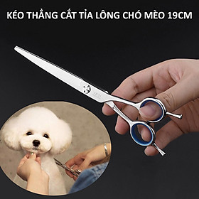 Kéo Thẳng Grooming Cắt Tỉa Lông Cho Chó Mèo Chất Liệu Thép Ko Gỉ 19cm - YonaPetshop