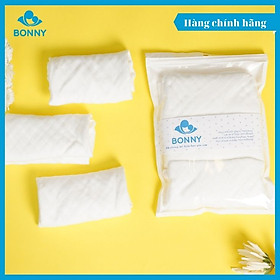 Set 3 Khăn Sữa Sợi Tre Lụa 4 Lớp Bonny Hàng Cao Cấp Thấm Hút Tốt, Kháng Khuẩn (Kích thước: 30x30Cm)