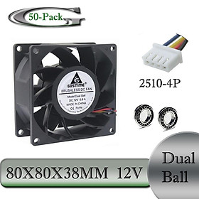 1Pcs Gdstime 11V Two Ball Bearing PC DC Cooling Fan 80x80x38mm 4Pin 4 Wires 8038 8cm Brushless Cooler Fan 80mm 14 Volt