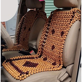 Tấm lót ghế ô tô hạt gỗ dùng cho xe 4 chỗ 7 chỗ đến xe tải màu nâu phối hoa văn loại chùm vai chống xô lệch
